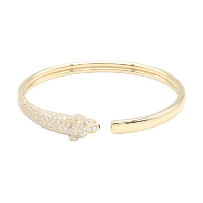 カルティエ CARTIER パンテール エメラルド ダイヤ オニキス バングル ブレスレット アクセサリー K18(イエローゴールド) ダイヤモンド エメラルド / オニキス レディース ゴールド系 / クリア系 / グリーン系 / ブラック系
