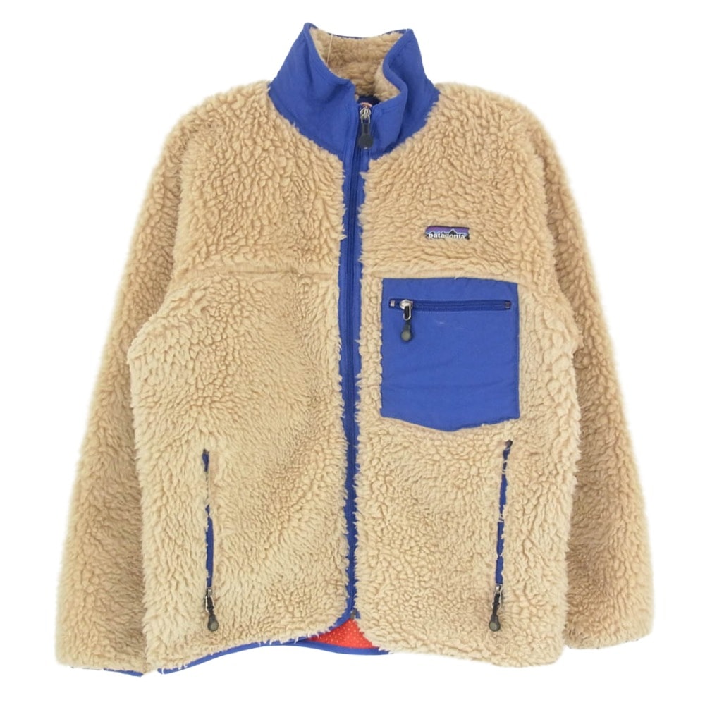 patagonia パタゴニア ベスト 2302 00s USA製 クラシック レトロ カーディガン フリース ジャケット ベージュ系 XS【中古】