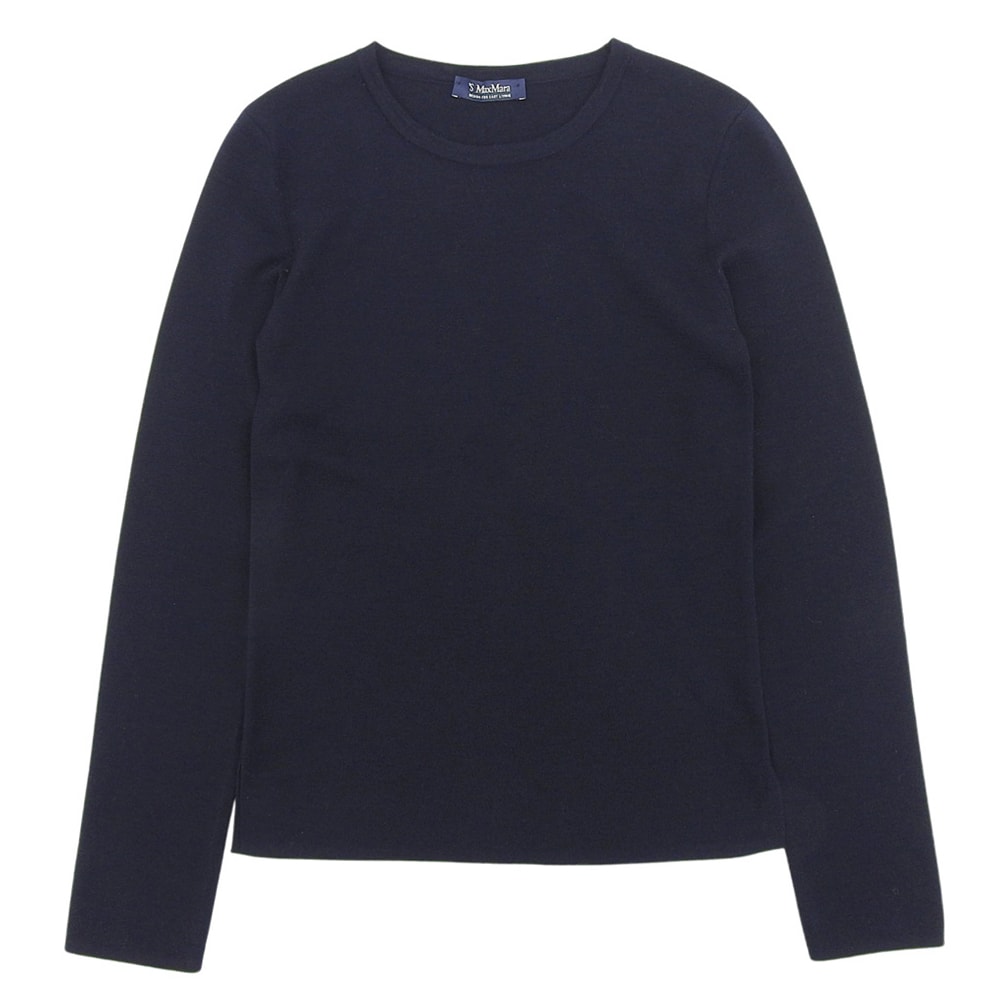 マックスマーラウィークエンド 美品 ハイゲージ クルーネックニット トップス レディース ネイビー L 93661003 L
