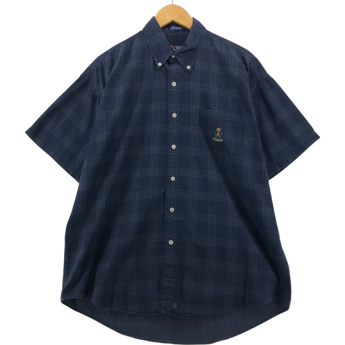 古着 ラルフローレン Ralph Lauren CHAPS チャップス 半袖 ボタンダウン チェックシャツ メンズL相当/eaa555809
