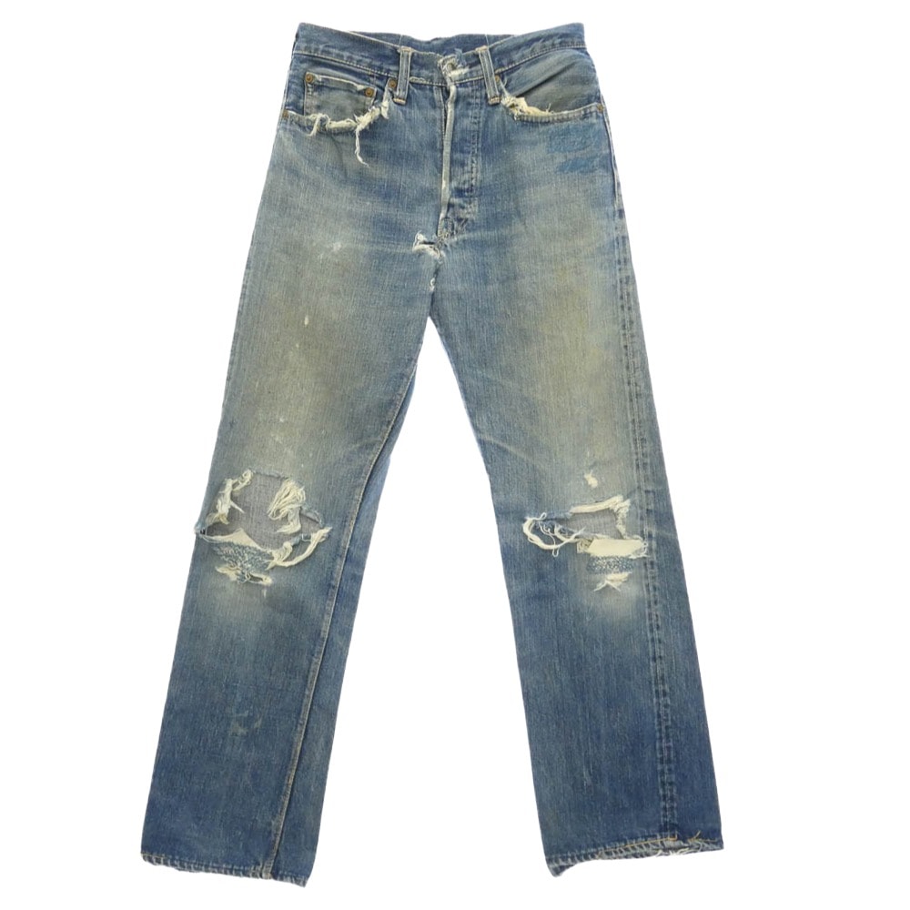 Levi's リーバイス 40s 50s 501XX 47モデル後期 トップボタン裏ドーム型刻印ツメ Vステッチ デニム パンツ W29 ブルー系【中古】