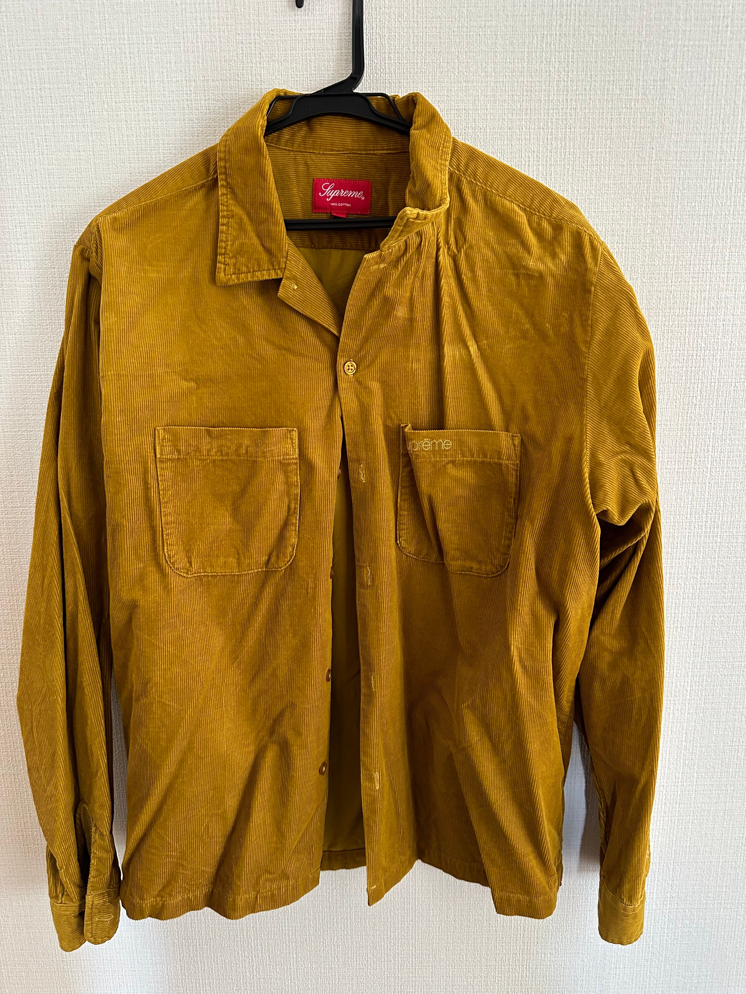 Supreme corduroy shirt gold