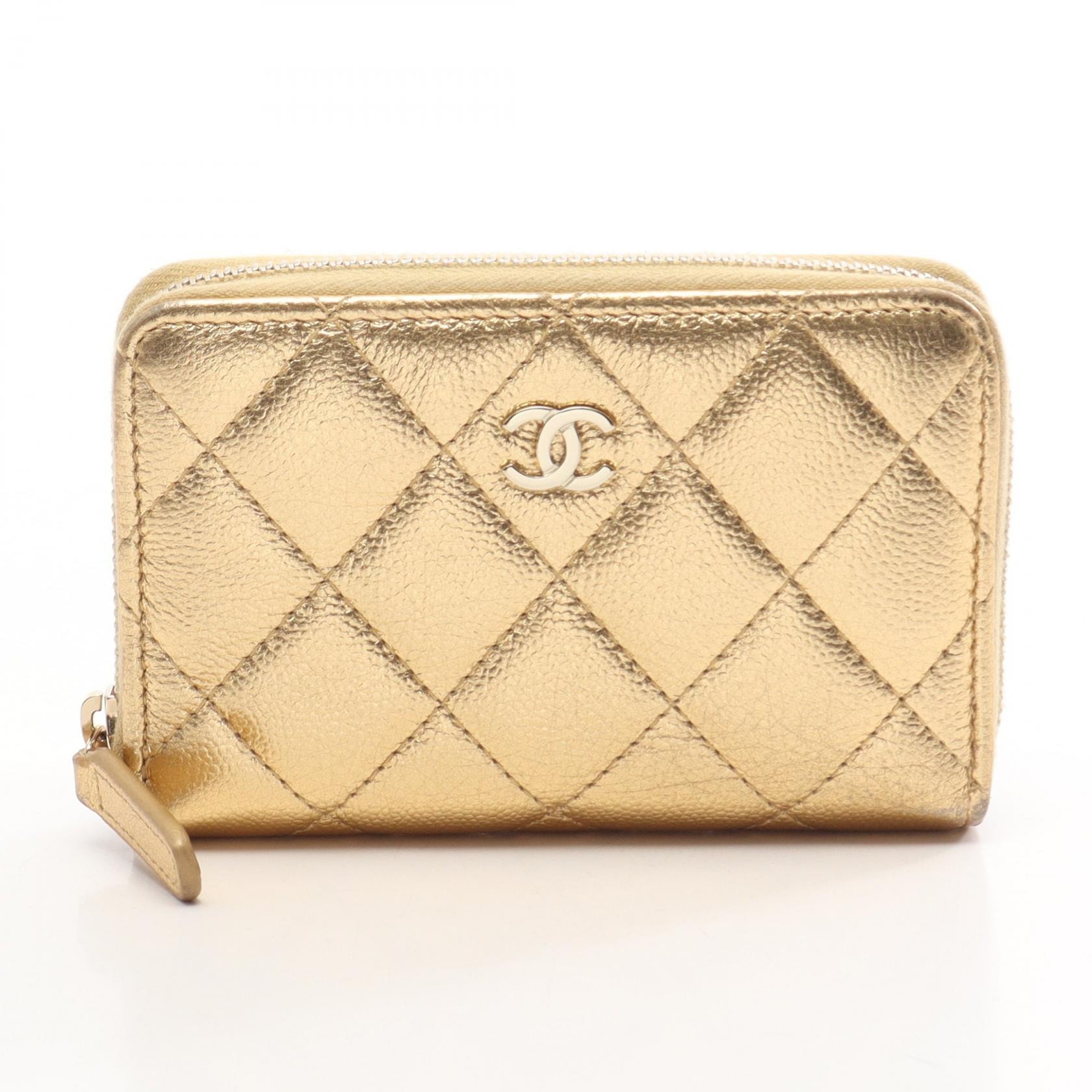 シャネル CHANEL マトラッセ コインケース 財布 キャビアスキン(グレインドカーフ) レディース ゴールド系 【中古】