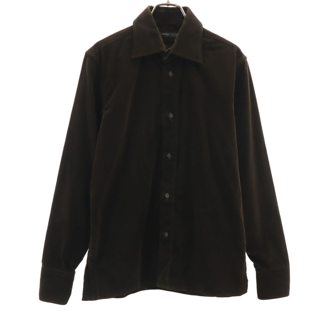 美品 GUCCI グッチ イタリア製 長袖 コーデュロイシャツ 38 ブラウン