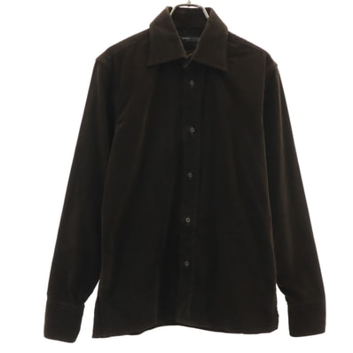 美品 GUCCI グッチ イタリア製 長袖 コーデュロイシャツ 38 ブラウン