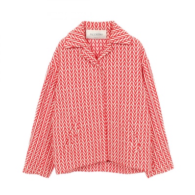 ヴァレンチノ Valentino V柄 衣料品 アウター コットン レディース レッド系 / アイボリー系 【中古】