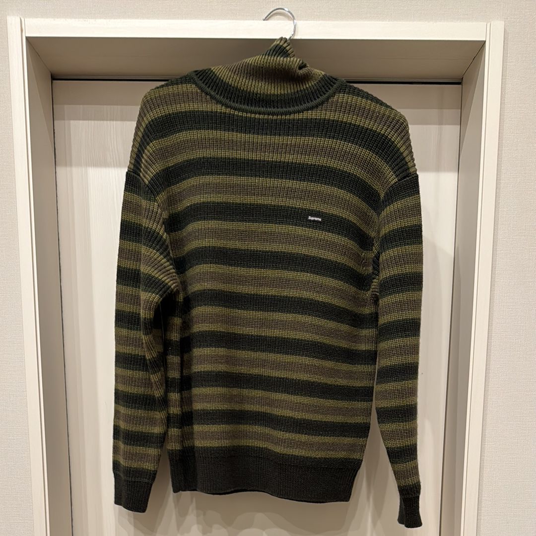 Supreme Small Box Balaclava / Turtleneck Sweater "Olive Stripe"