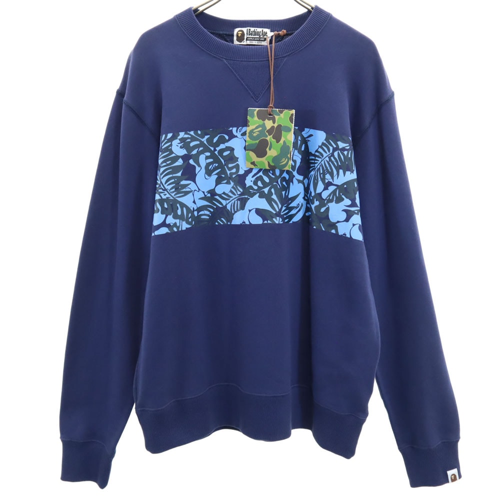 未使用 A BATHING APE アベイシングエイプ 長袖 スウェット トレーナー L ブルー