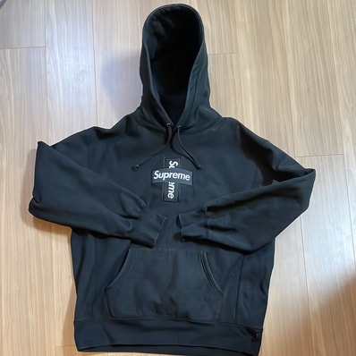 Supreme Cross Box Logo Hooded Sweatshirt "Black"