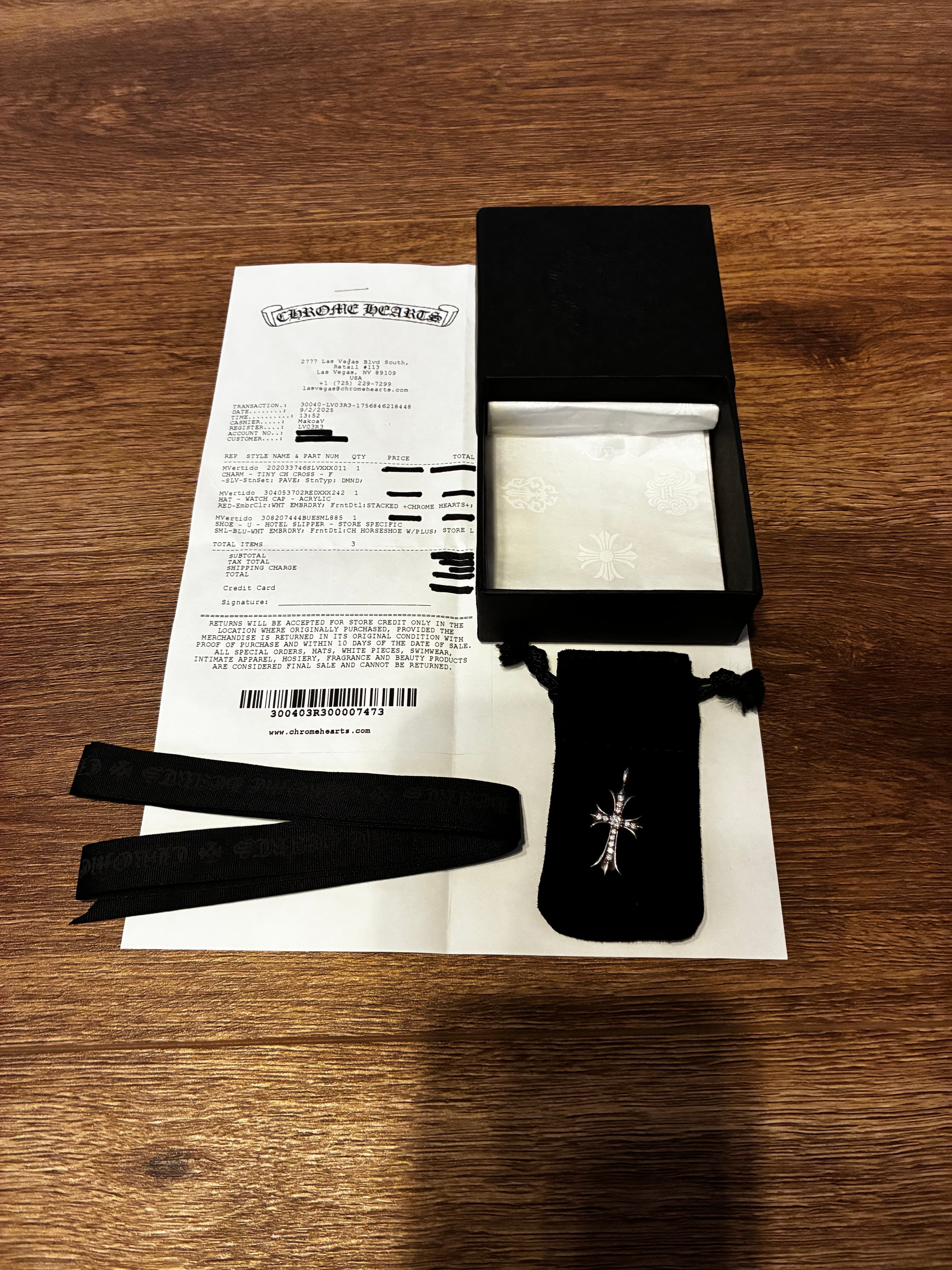 Chrome Hearts Tiny Fat Cross Pave Diamond Charm "Silver"