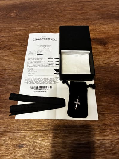 Chrome Hearts Tiny Fat Cross Pave Diamond Charm "Silver"