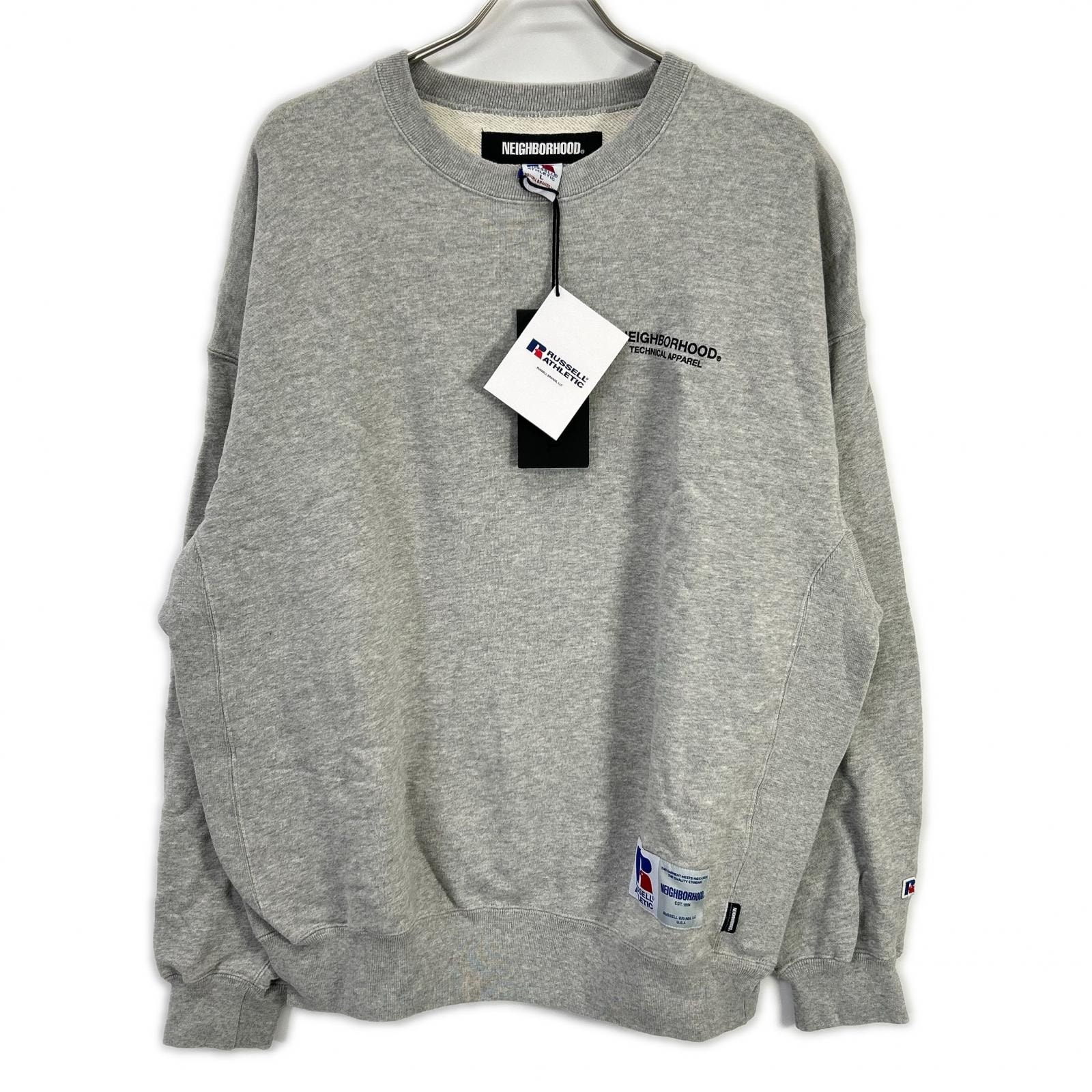ネイバーフッド 【×RUSSELL】231XRRUN-CSM01 23SS グレー SWEATSHIRT LS クルーネックスウェット L