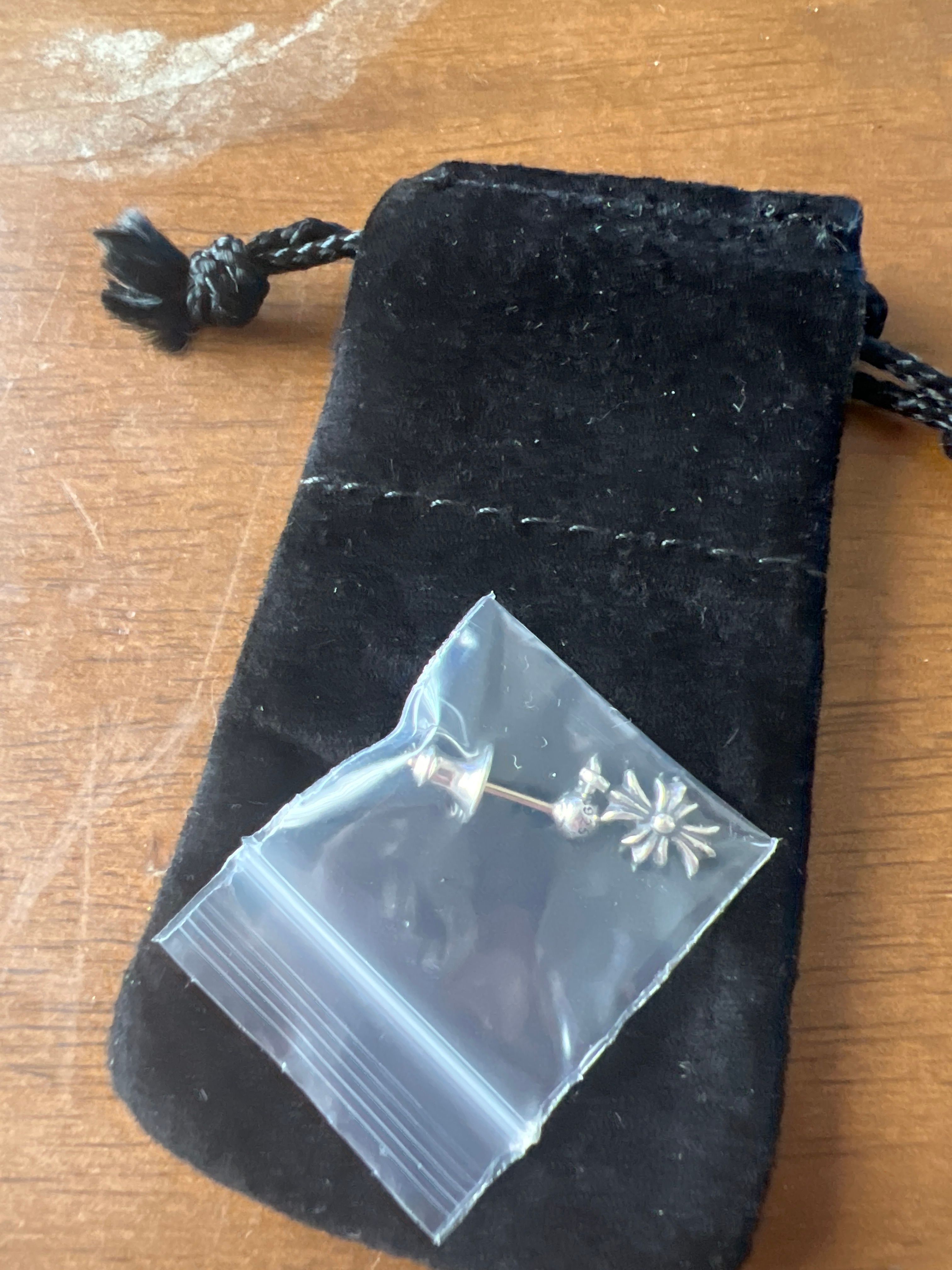 Chrome Hearts Tiny E CH Plus Drop Earrings "Silver"