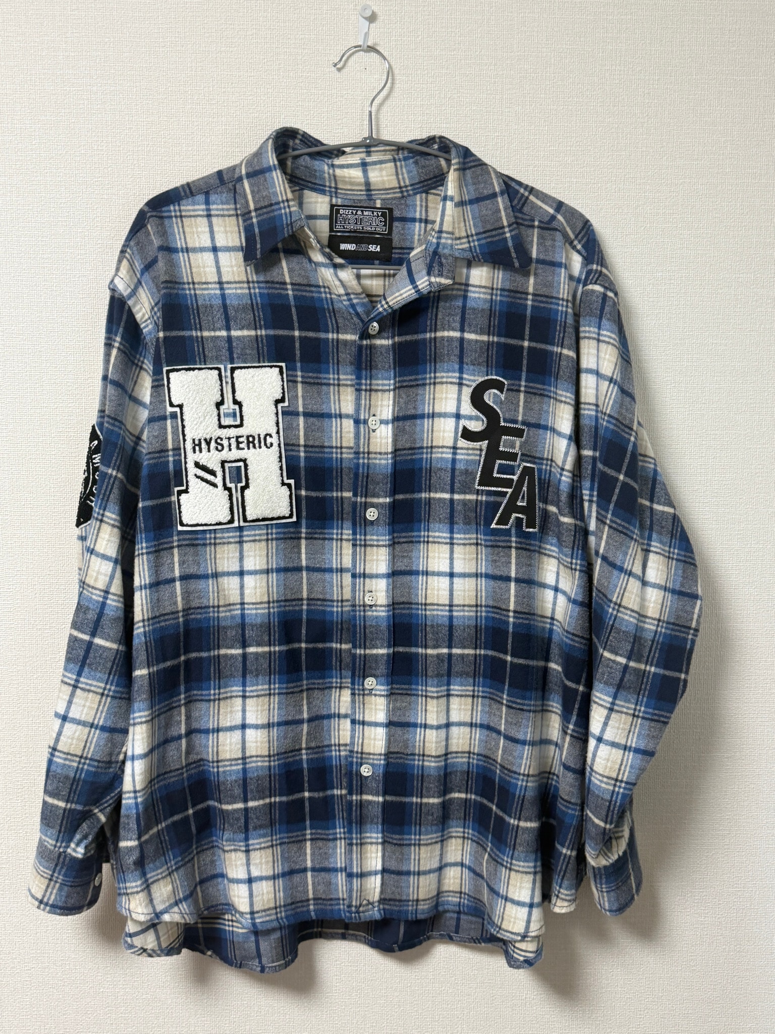 WIND AND SEA x HYSTERIC GLAMOUR Check Shirt "Blue"