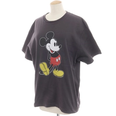 【中古】ビーミング ライフストア バイ ビームス B:MING LIFE STORE by BEAMS × Disney × SPORTS WEAR コットン クルーネック 半袖Tシャツ ダークグレー【サイズL】【レディース】