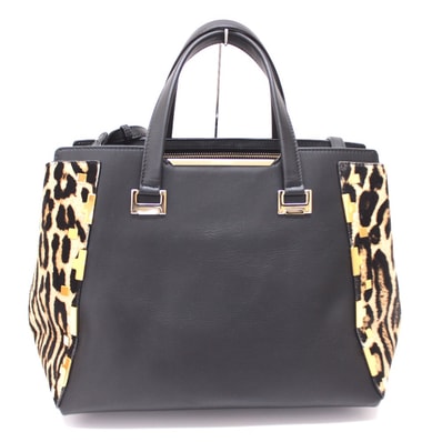 ジミーチュウ JIMMY CHOO レオパード カバン ハンドバッグ ショルダーバッグ ハンドバッグ ブラック 新品同様