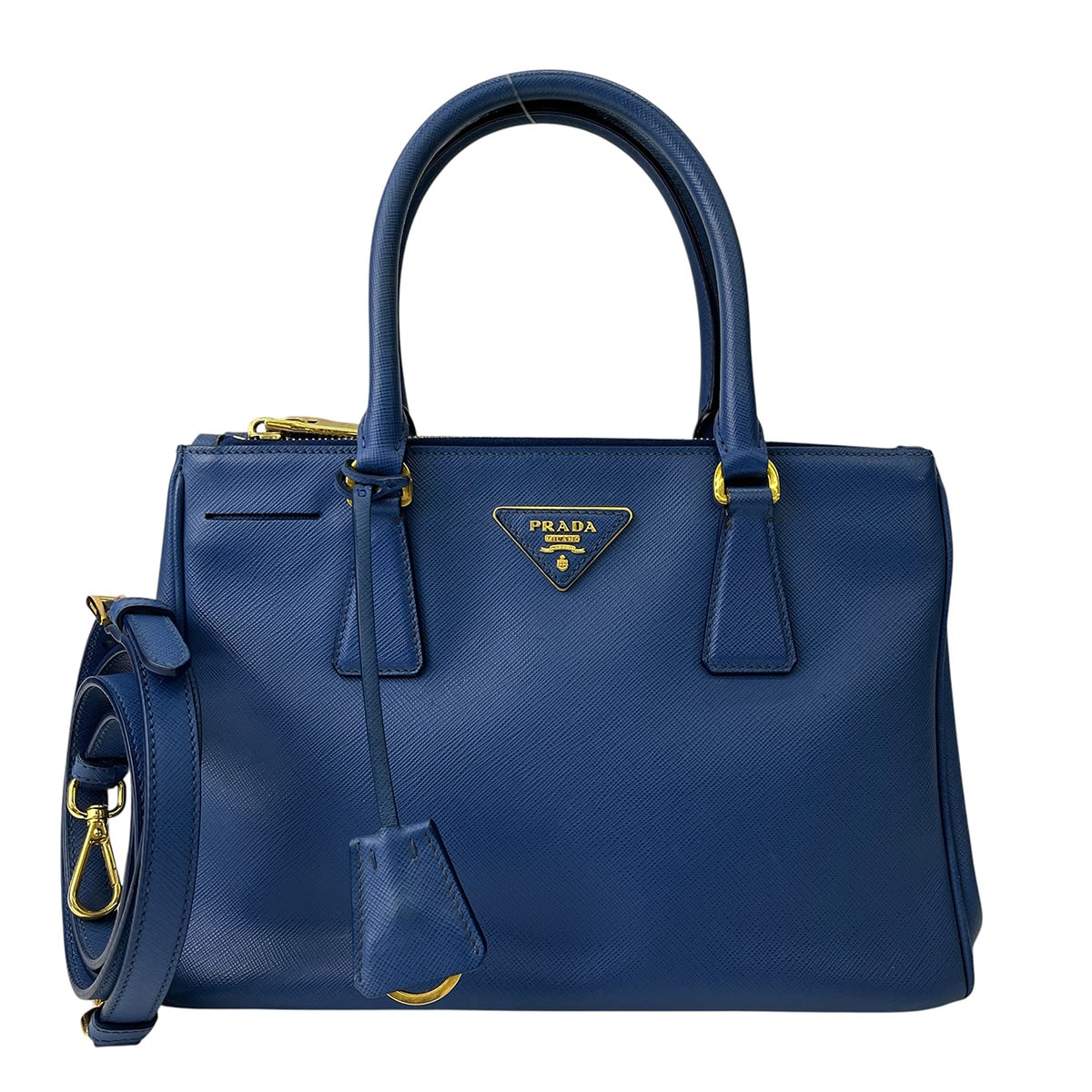 PRADA プラダ サフィアーノ 2WAY ショルダー ハンドバッグ BN1801 レザー ブルー  レディース【中古】