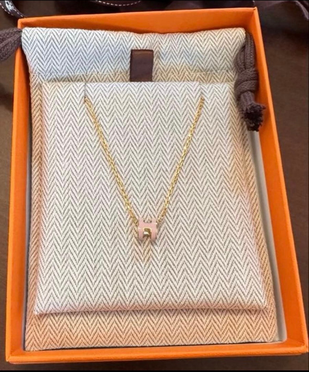 【新品未使用】エルメス ポップH ミニ ネックレス ローズドラジェ×ゴールド