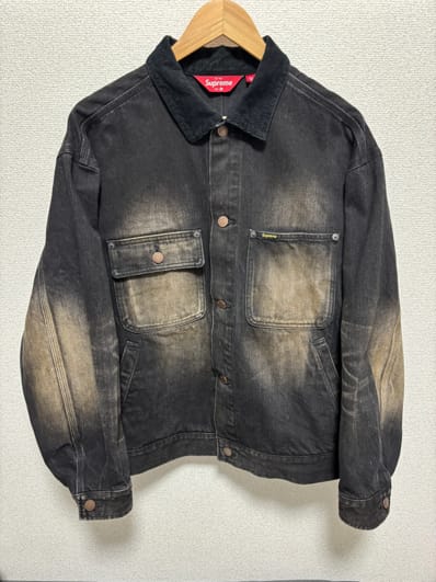 Supreme Distressed Selvedge Trucker Jacket (25FW) "Washed Black"