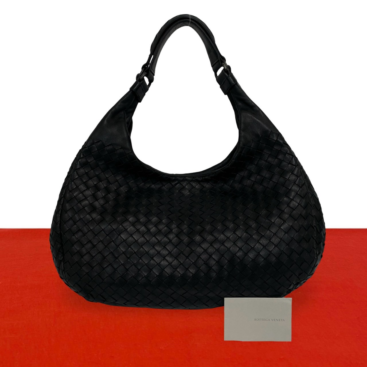 BOTTEGA VENETA ボッテガヴェネタ カンパーナ イントレチャート レザー トートバッグ ブラック
 52869