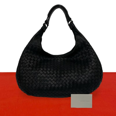 BOTTEGA VENETA ボッテガヴェネタ カンパーナ イントレチャート レザー トートバッグ ブラック
52869