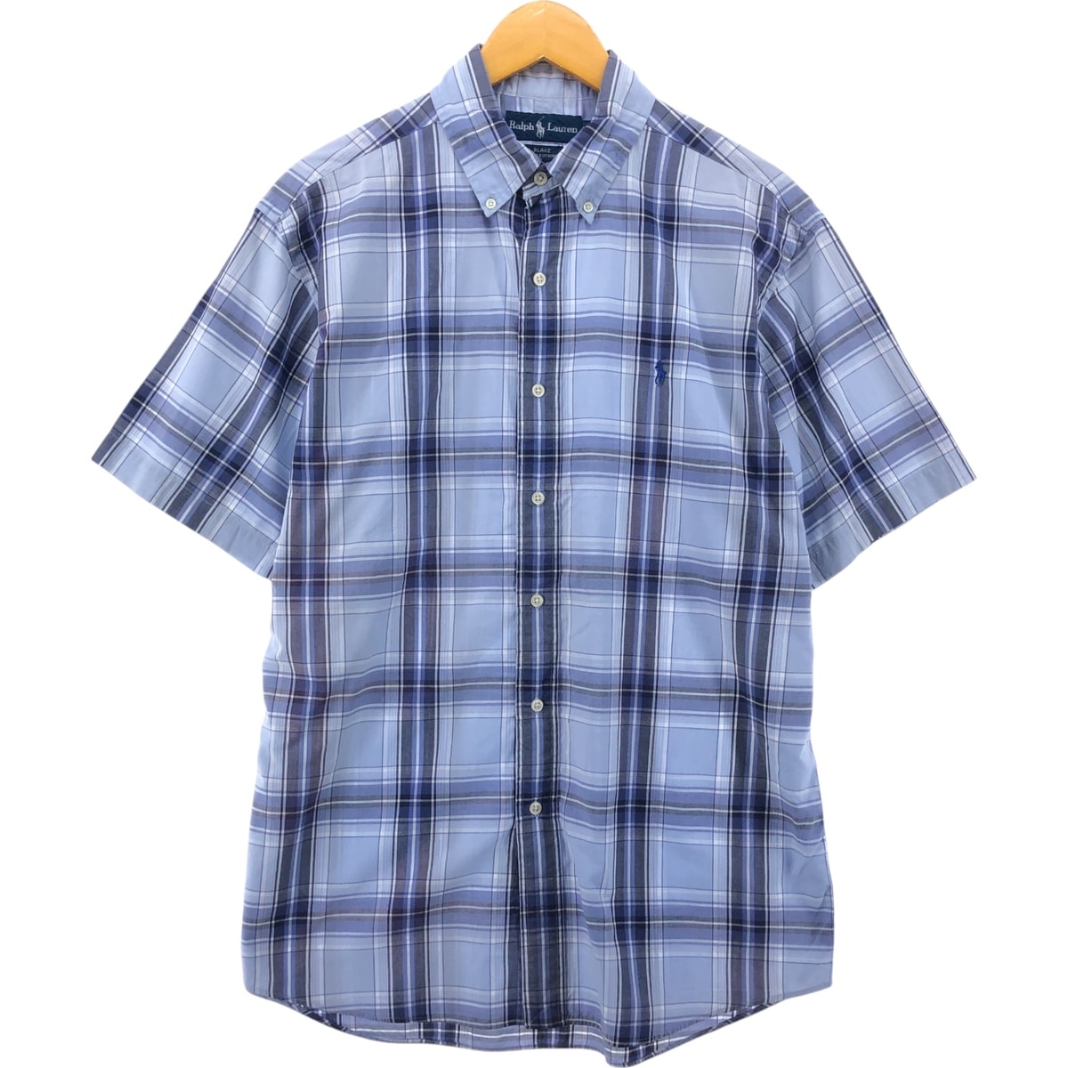 古着 ラルフローレン Ralph Lauren BLAKE 半袖 ボタンダウン チェックシャツ メンズM相当/eaa551908