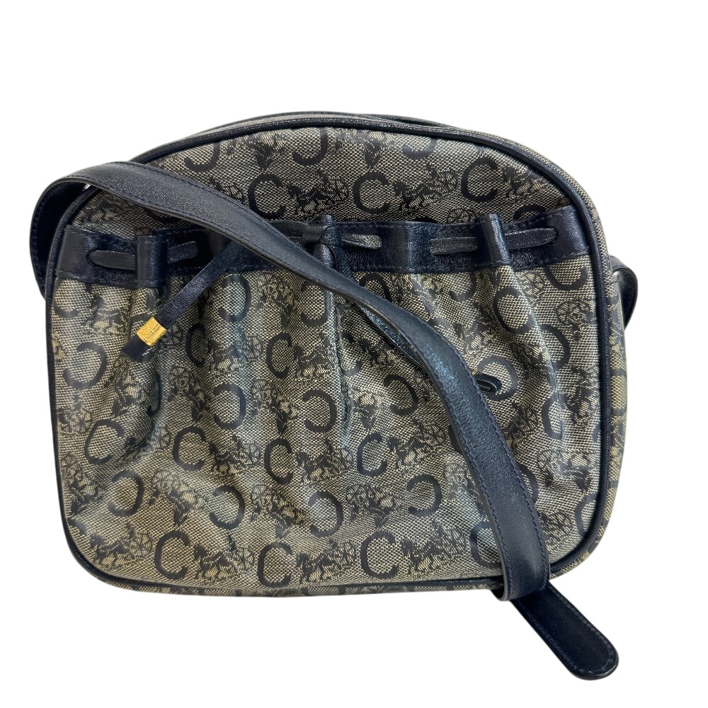 セリーヌ CELINE ショルダーバッグ サルキー C馬車柄 ポシェット ヴィンテージ ネイビー