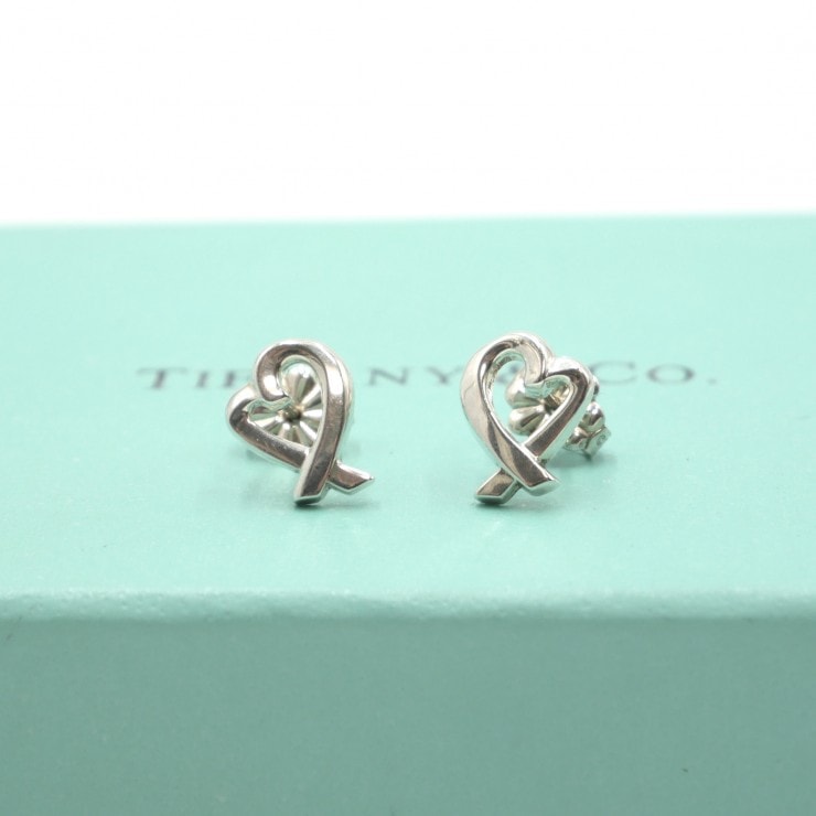 TIFFANY & Co.(ティファニー)パロマ・ピカソ ラビング ハート ピアス シルバー SV925 スタッド 両耳 レディース 【中古】