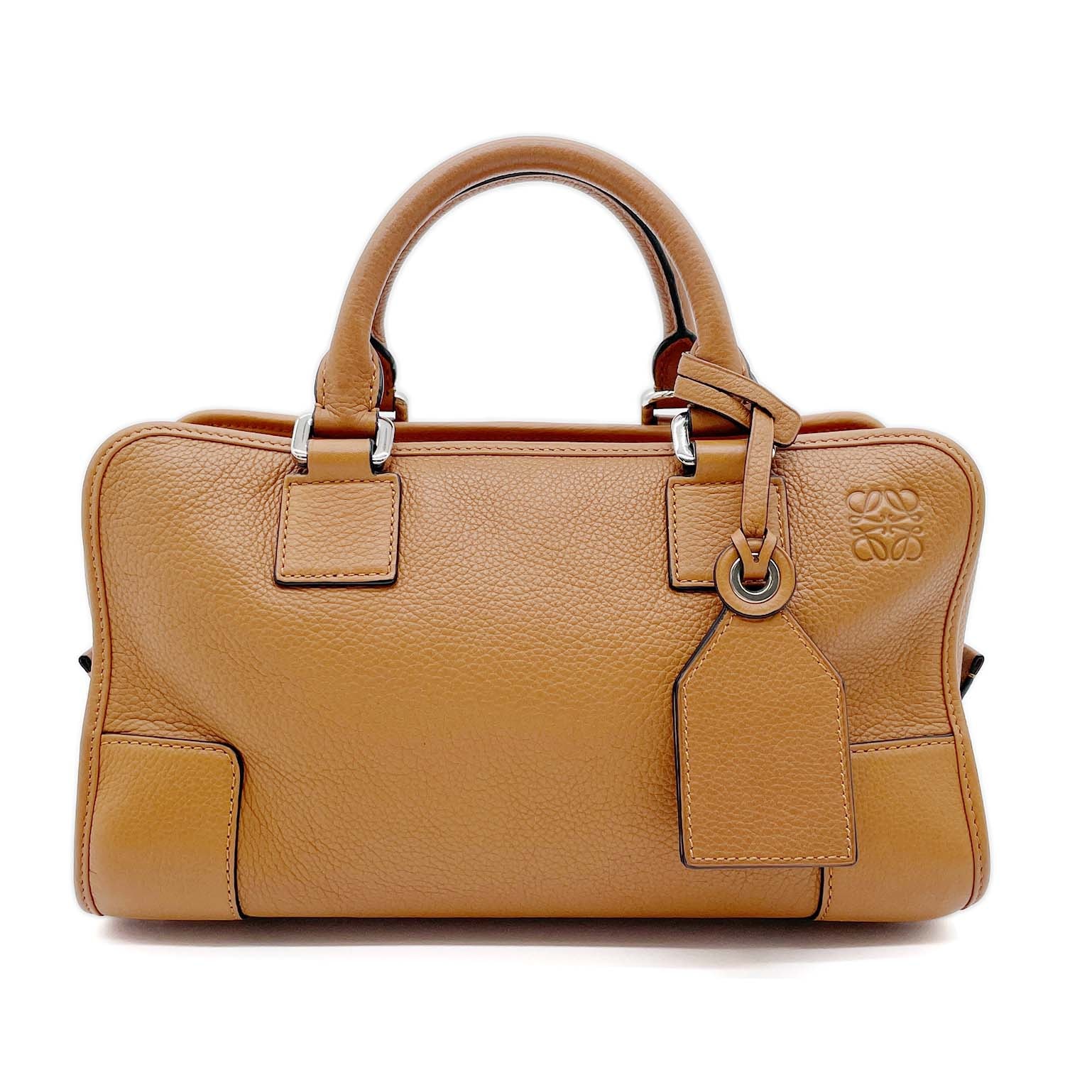 LOEWE ロエベ アマソナ28 ハンドバッグ
 レザー キャンバス ブラウン レディース
 【中古】