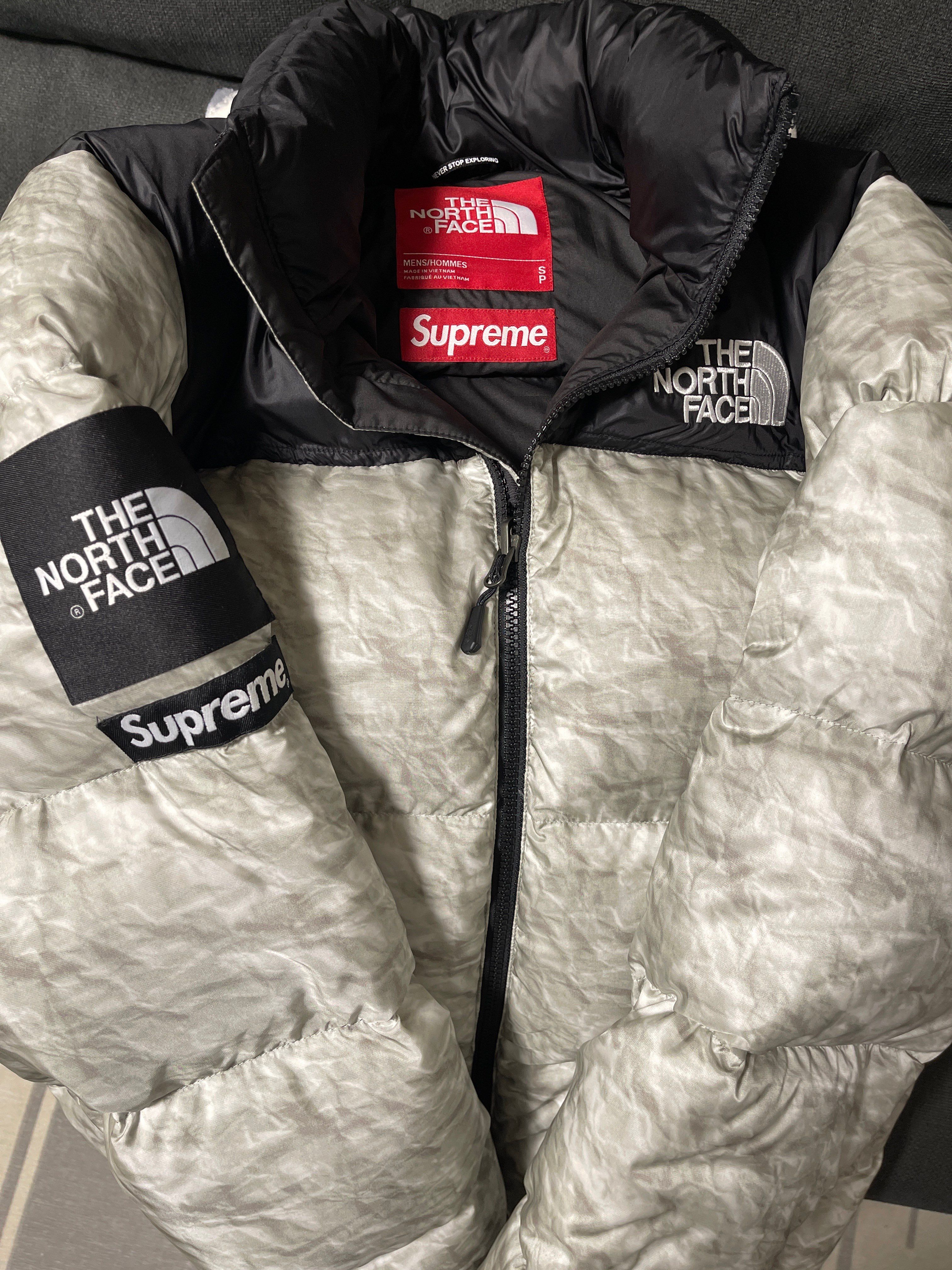 Supreme x The North Face Nuptse Jacket "White Paper Print"