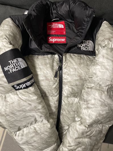 Supreme x The North Face Nuptse Jacket "White Paper Print"