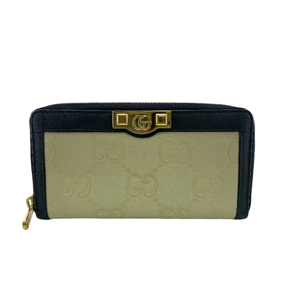 グッチ GUCCI 長財布 GGスプリーム GG ジップアラウンドウォレット ラウンドファスナー 総柄 676152 ブラック