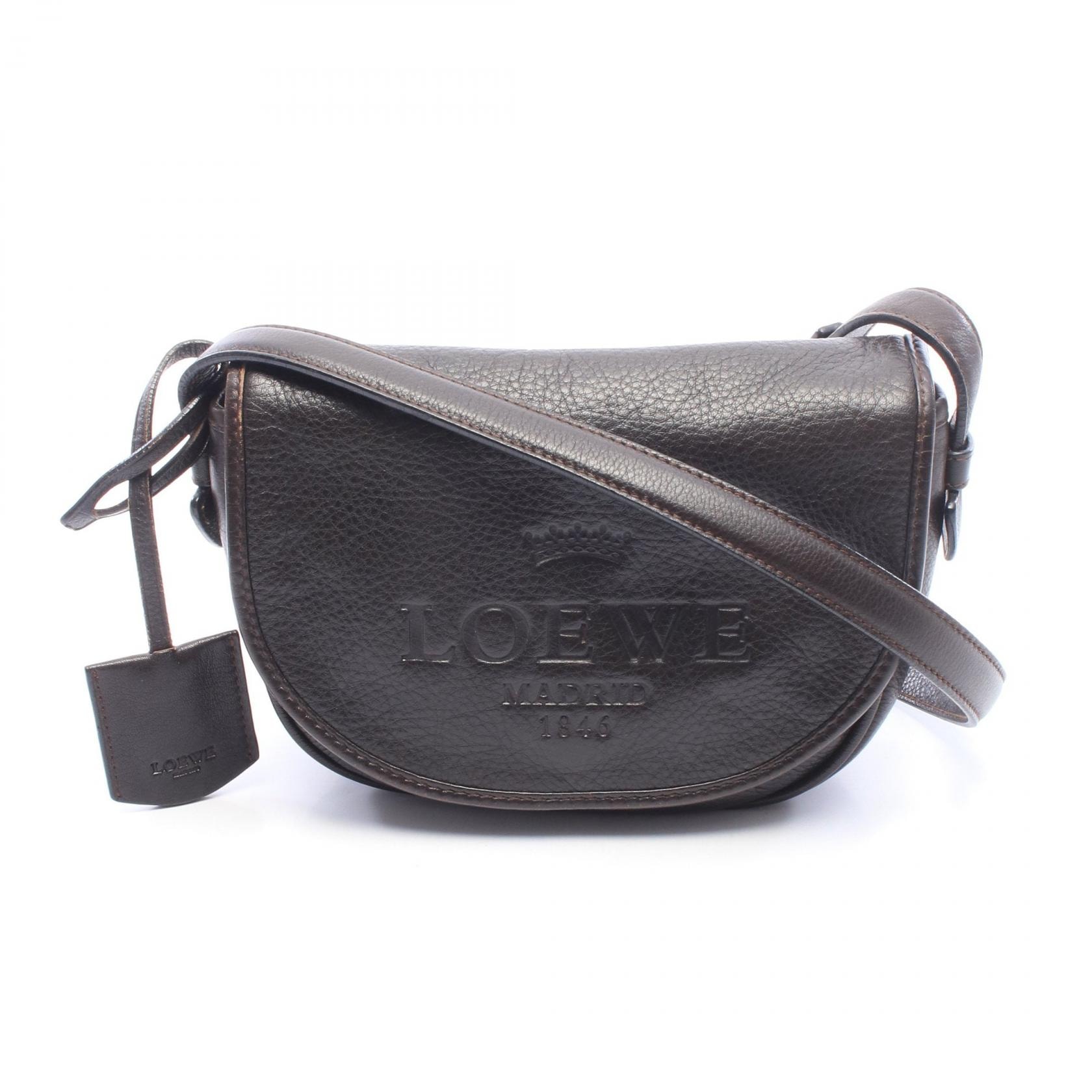 ロエベ LOEWE ヘリテージ ショルダーバッグ バッグ レザー レディース ブラウン系 【中古】