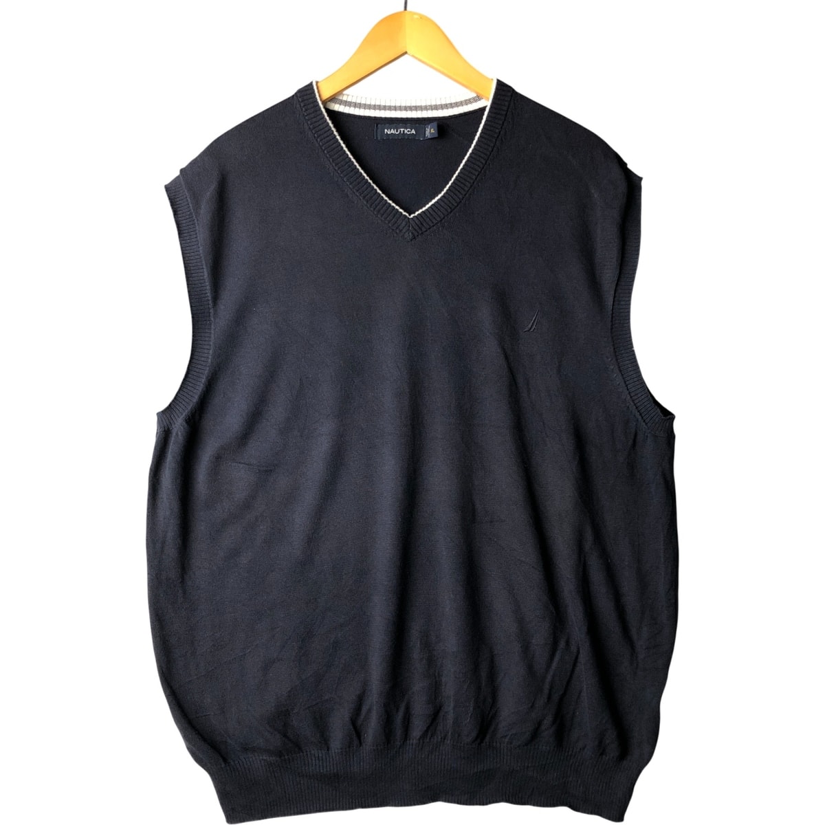 古着 ノーティカ NAUTICA Vネック コットンニットベスト メンズXL相当/eaa592689