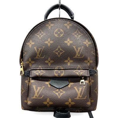 LOUIS VUITTON 美品 ルイヴィトン パームスプリングス ミニ モノグラム リュック M41562 PVC レザー CA2169 RFID確認済 ブラウン ブラック バックパック ハンドバッグ MINI ルイヴィトン LV ABランク 中古 鑑定済