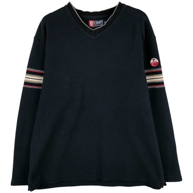 古着 ラルフローレン Ralph Lauren CHAPS チャップス Vネック サーマルロングTシャツ メンズXL相当/eaa459939