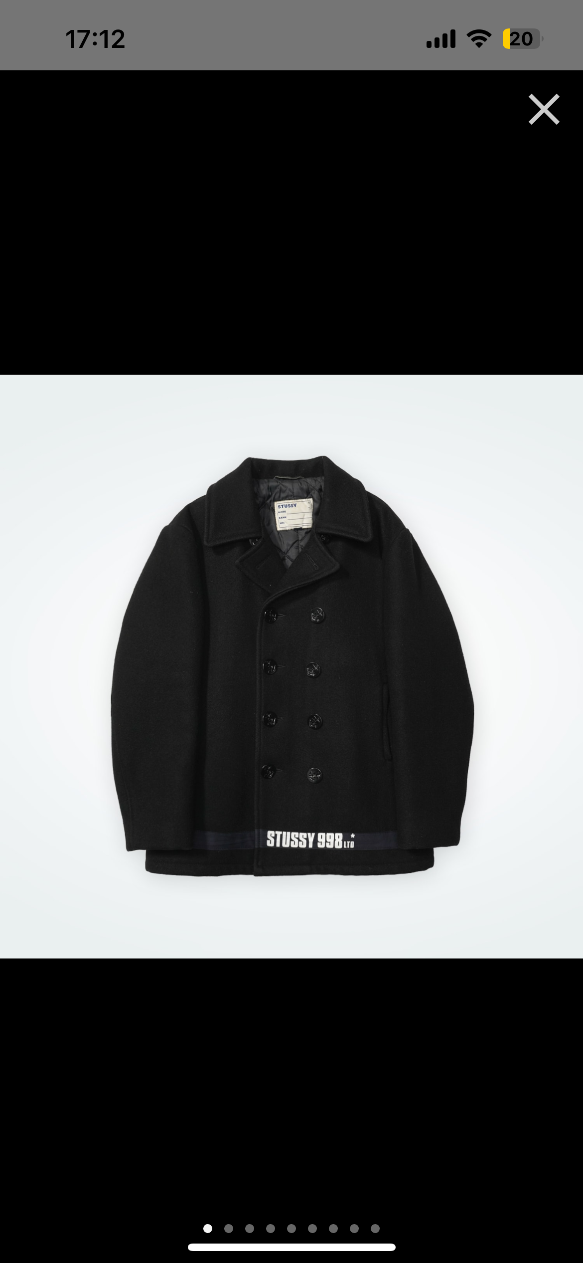 D (傷や汚れあり)】OLD STUSSY×Schott Pコート 1998年店舗限定モデルの