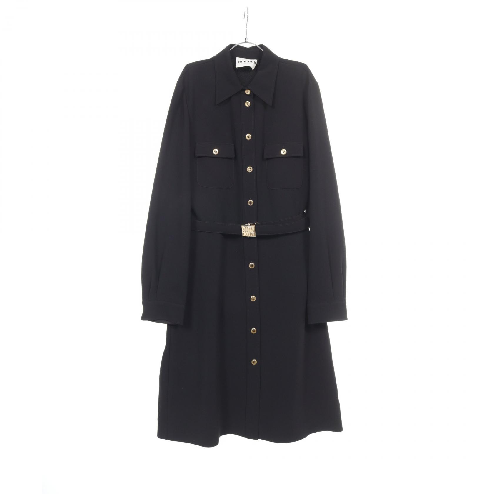 ミュウ ミュウ Miu Miu Cady dress ワンピース 衣料品 トップス トリアセテート / ポリエステル レディース ブラック系 MF5047 S232 13LJ 【中古】