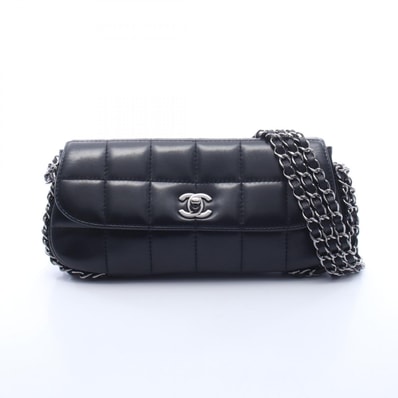 シャネル CHANEL チョコバー ショルダーバッグ バッグ ラムスキン(羊革) レディース ブラック系 【中古】