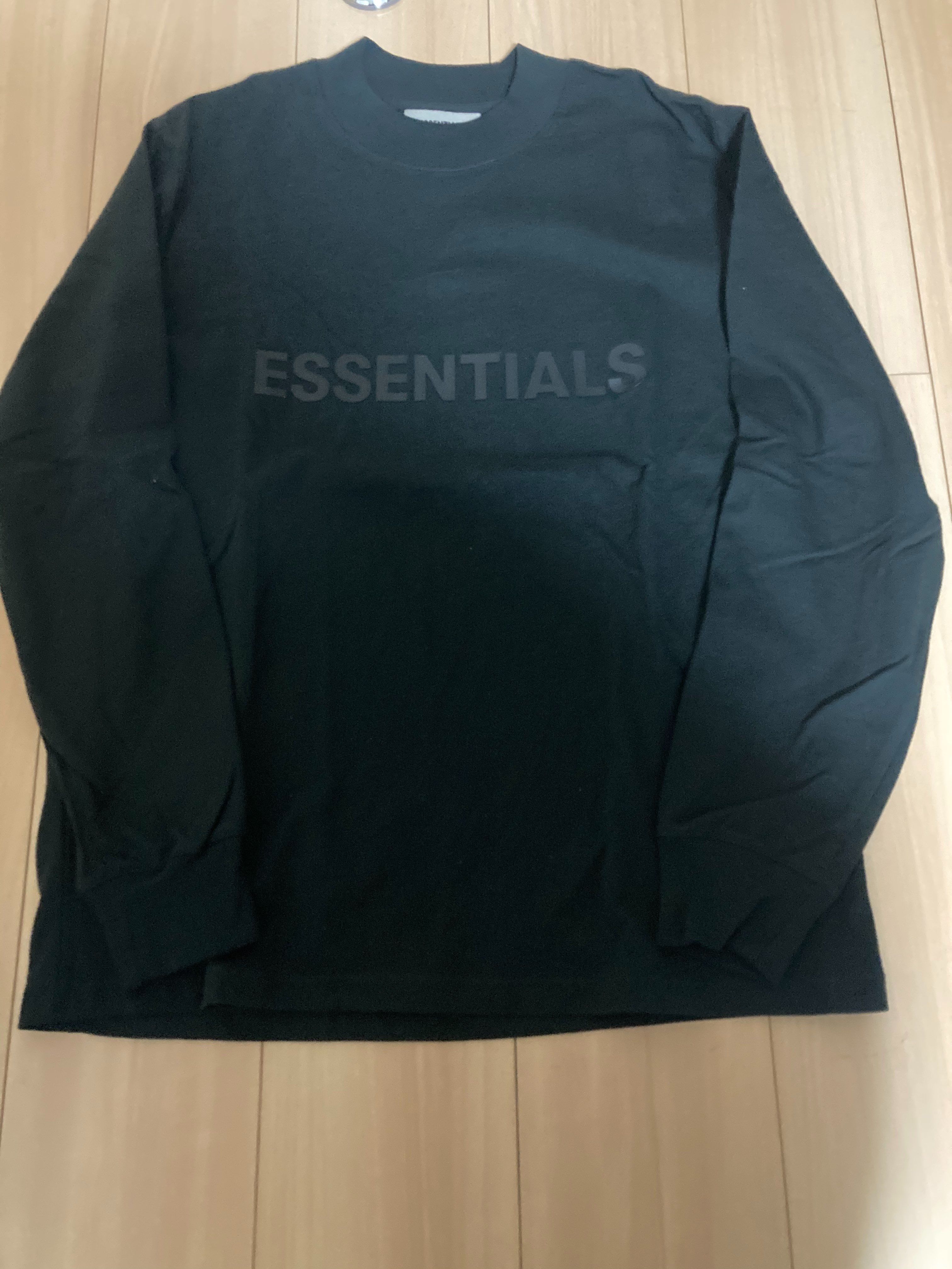 FEAR OF GOD ESSENTIALS 3D Silicon Applique Boxy Long Sleeve T-Shirt "Black"
