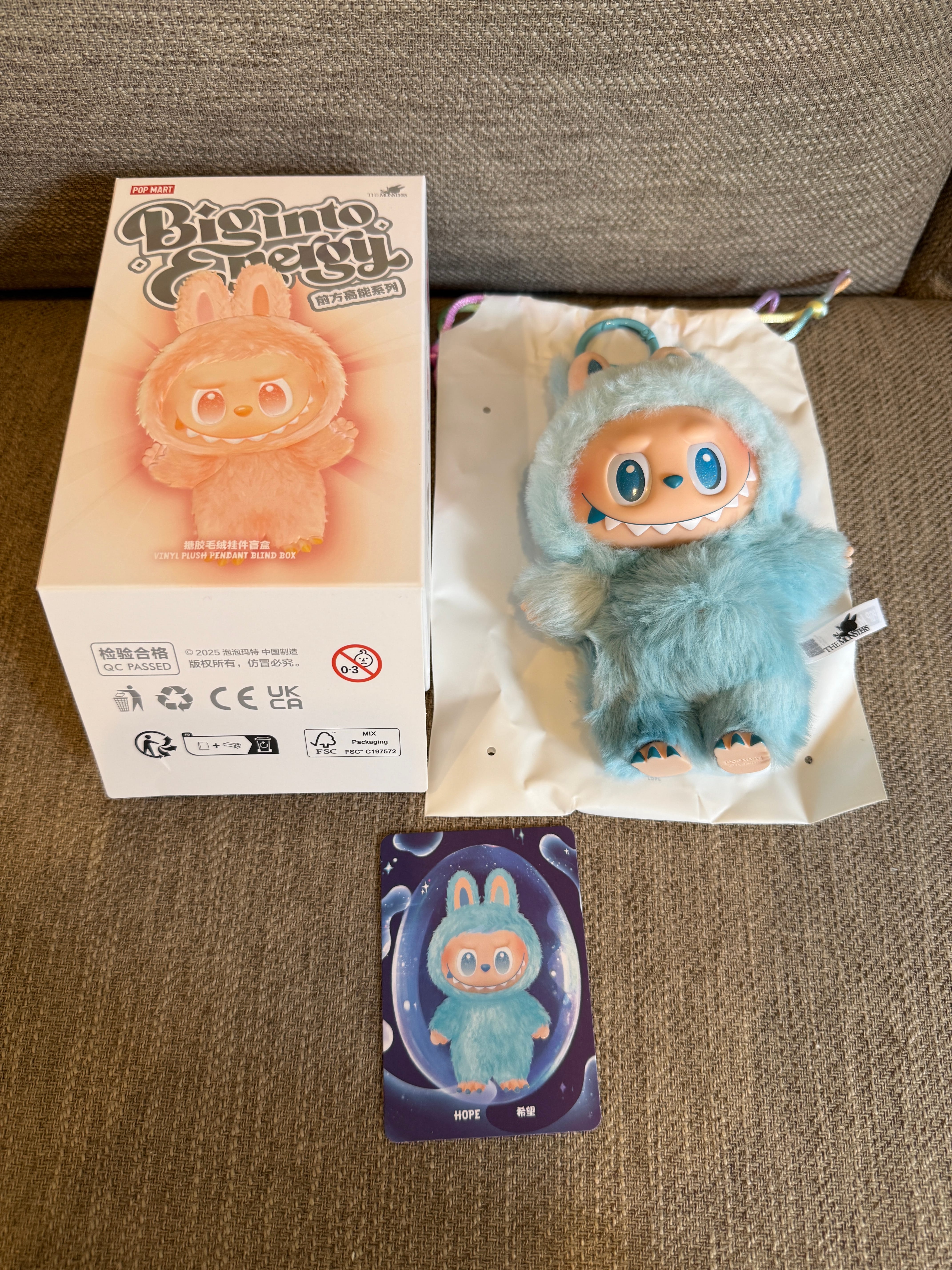 POP MART THE MONSTERS (LABUBU) Big into Energy Series Plush Pendant HOPE