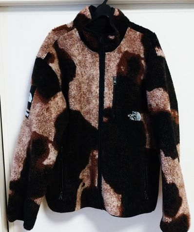Supreme x The North Face Bleached Denim Print Fleece Jacket "Black"
