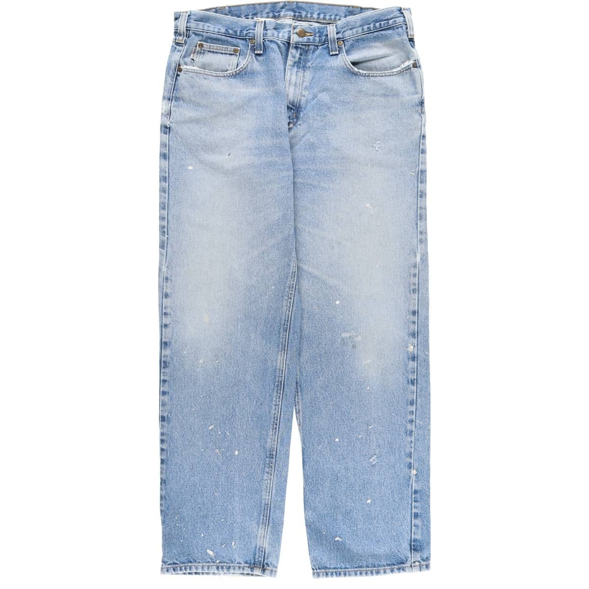 古着 カーハート Carhartt RELAXED FIT ペイント テーパードデニムパンツ メンズw39相当/eaa617212