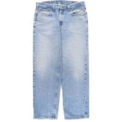 古着 カーハート Carhartt RELAXED FIT ペイント テーパードデニムパンツ メンズw39相当/eaa617212