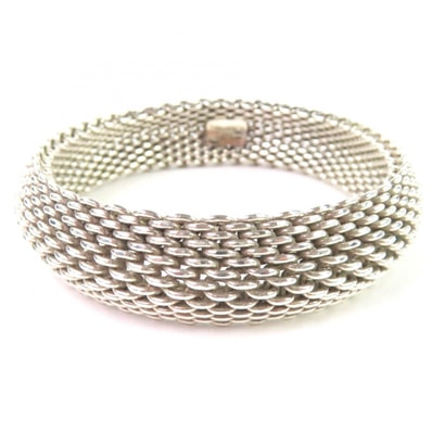 極美品 ティファニー ブレスレット サマセット メッシュ シルバー レディース