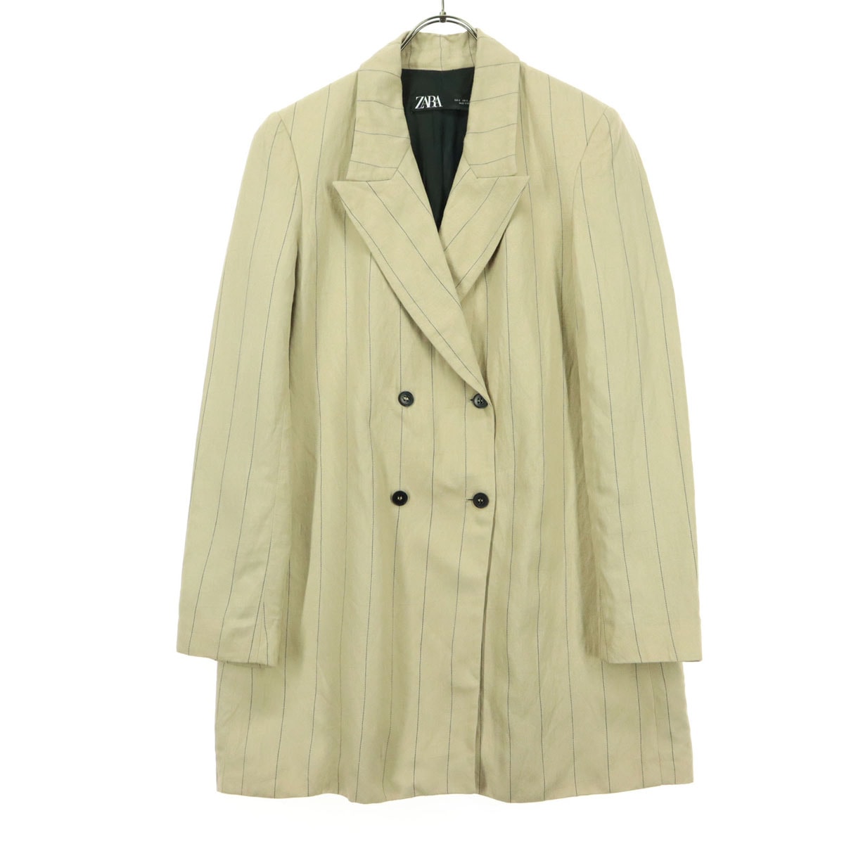 美品 ZARA ザラ ストライプ柄 長袖 ジャケット S ベージュ