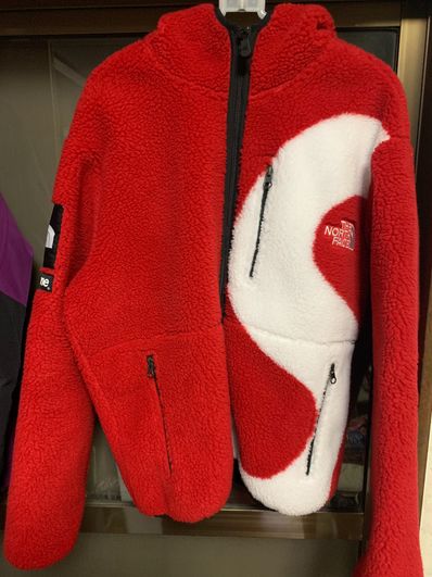 Supreme x The North Face S Logo Hooded Fleece Jacket "Red"