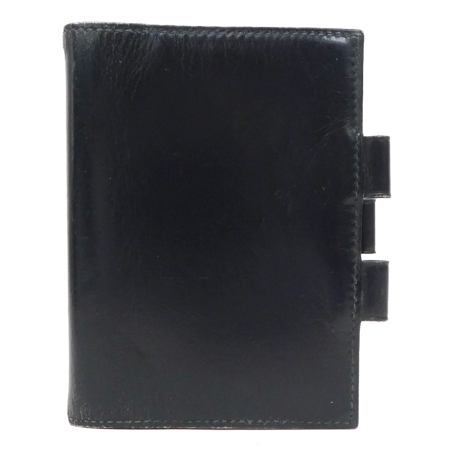 エルメス HERMES 手帳カバー レザー ブラック ユニセックス【中古】 e60997a