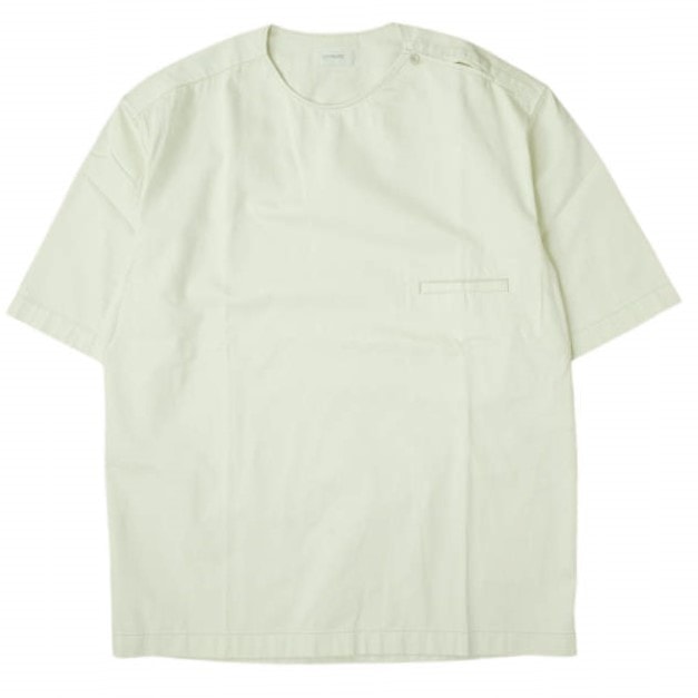 新品 LEMAIRE ルメール 22SS BUTTON NECK TOP コットンツイル ボタンネックプルオーバーシャツ M221 TO132 LF729 48 CREAMY WHITE 半袖 トップス g7028