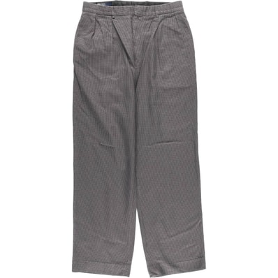 古着 ラルフローレン Ralph Lauren POLO by Ralph Lauren 千鳥格子柄 ツータック コットン スラックスパンツ メンズw32相当/eaa612060